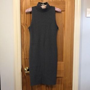 Grey midi sweater dress